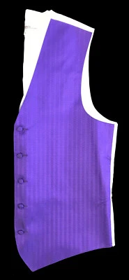 Men's Purple Zelente Tuxedo Vest Fullback Formal Wedding Groom Church Suit 5XL - Image 1 of 4