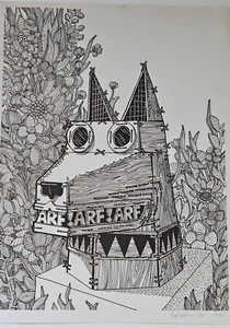 Lápiz litográfico 1976 edición limitada 7/90 firmado por el artista Leo Kuschel "ARF ARF ARF" - Imagen 1 de 5