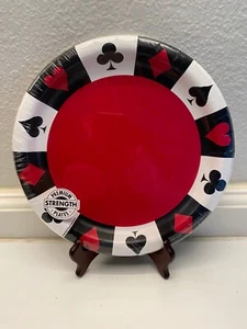 Card Night/Casino Party 9" Paper Luncheon/Dinner Plates 8 Ct. Birthday Supplies - Picture 1 of 2