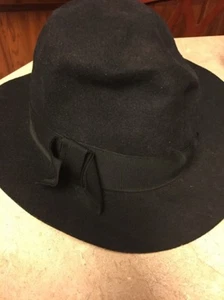 Cappello Fedora Unisex Vintage 100% Lana Vergine Nero - Taglia Small - Cappello Carino! - Foto 1 di 8