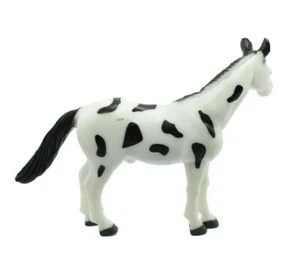 Horse, White & Black Spots Plastic Toy Animal Realistic Figure Farm 3.5" F4424 - Picture 1 of 11