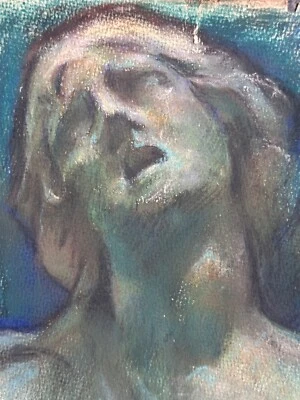 Dessin Jean Terles femme portrait de statue antique nue  pastel 1930 - Photo 1/4