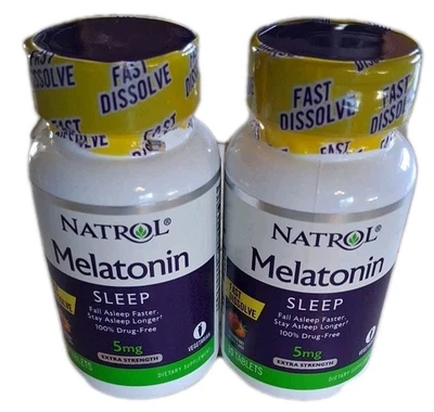 Lote de 2 de Natrol Melatonina 5 mg Disolución Rápida 30 Tabs Fresa EXP 05/2026 Foto 1 de 3