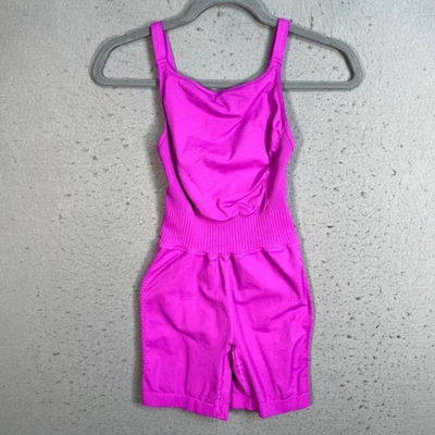 Free People FP Movement Womens XS / S Hot Pink Ribbed Romper Jumpsuit Athletic - Image 1 of 4