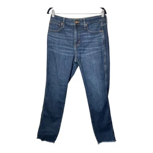 J. Jeans rectos ajustados vintage Crew talla 28 dobladillo deshilachado crudo elástico azul denim - Imagen 1 de 6