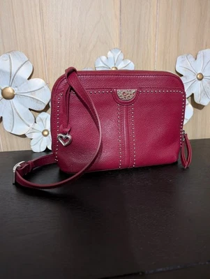 Brighton Elegant Red Leather Handbag with Silver Hardware - Image 1 of 4