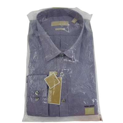 NEW Michael Kors Dress Shirt 19 neck 32/33 sleeves BIG fit Tigerlily Houndstooth - Image 1 of 4