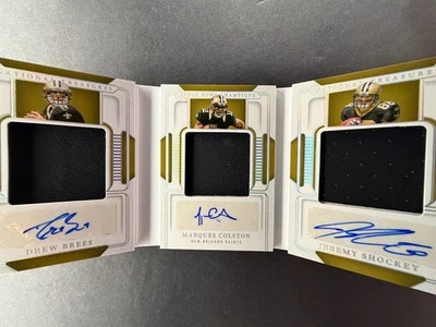 2024 National Treasures Saints Super Bowl Champions Triple Patch Auto /25 - Image 1 of 4