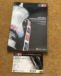 Chelsea v Manchester United Programme FA Cup Final 2007 Plus Ticket - Picture 1 of 3
