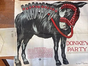 Antique Donkey Saalfield Publications Pin The Tail On The Donkey Never Used 1926 - Picture 1 of 8