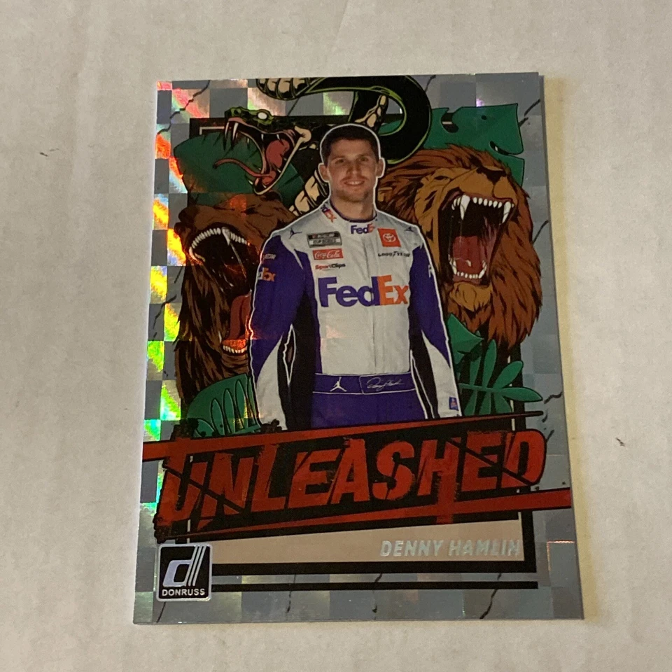 2023 Donruss Racing Nascar UNLEASHED Card DENNY HAMLIN checkers - Image 1 of 1