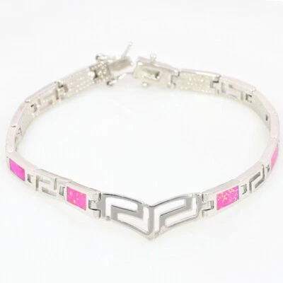 Brazalete de amor de ópalo rosa Hawaii 925 joyería de astilla de ley para mujeres niñas Foto 1 de 4
