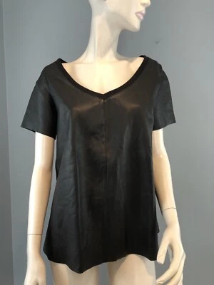 NWT Leather Elizabeth & James Black Shirt Size Small - Image 1 of 4