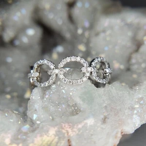 Modernes Diamantband 14 Karat Weißgold Größe 6,5 - Bild 1 von 7