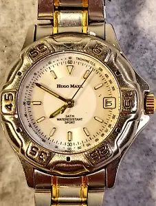 Hugo Maxx Watch Women Two Tone 18K Gold Plated Date Window New Battery 5.75" - Picture 1 of 10