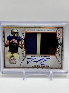 2020 Leaf Trinity JACOB EASON "Authentic Player Worn" PA-JE1 Patch Auto - Picture 1 of 2