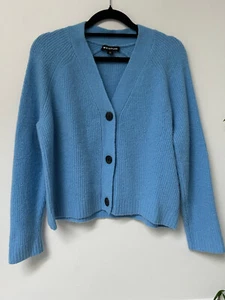 WHISTLES Blue Wool Blend Oversized Long Sleeve Cardigan XS UK8-10 - Picture 1 of 10