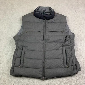 Kent & Curwen Vest Mens XL Duck Down Gray Quilted Puffer Full Zip Pockets - Picture 1 of 14