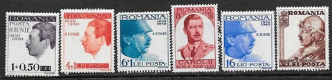 ROMANIA Sc B113-18 NH issue of 1940 - KING CAROL II Cover