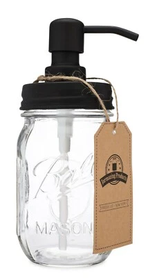 Classic Farmhouse Mason Jar Soap Dispenser - Black - Image 1 of 2