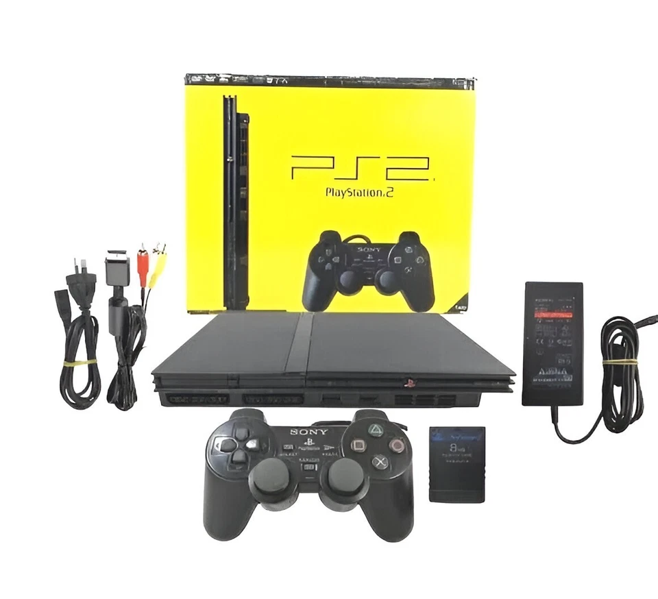 PlayStation 2 Slim The Smell of Early 2000 PS2 Console Bundle - Image 1 of 4