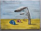 Gertrude Abercrombie - Painting on canvas (handmade) vtg art signed and stamped