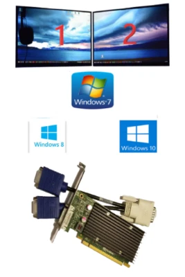 Dell OptiPlex 3010 7010 9010 NVIDIA NVS 300 Dual VGA Monitor Video Card Win 10 7 - Image 1 of 4