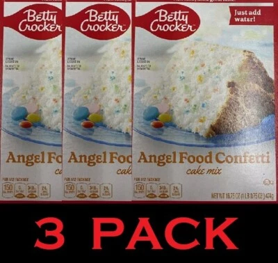 Betty Crocker ANGEL FOOD CONFETTI Cake Mix 16.75 oz Box - 3 PACK - Image 1 of 4
