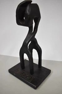 Vintage Hand Carved Wood Abstract Biomorphic Folk Art Sculpture Mid Century - Picture 1 of 5