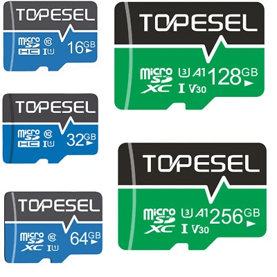 Tarjeta Topesel Ultra Micro SD C10 16 GB 32 GB 64 GB 128 GB 256 GB Venta al por mayor 1/2/5/10 un. Foto 1 de 4