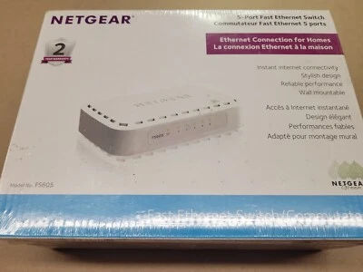 NETGEAR  FS605NA 5-Port Fast Ethernet Switch 10/100 Mbps - White - Image 1 of 4