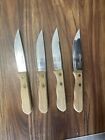 4 Imperial Beef Eaters Steak Knife 10" Serrated Over-Sized Wood Handle  Sharp