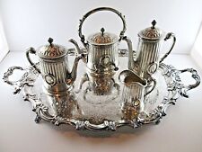 Antique German 800 Silver Coffee Tea Service Set and Tray