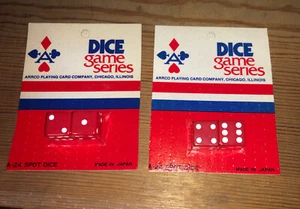 2 Vintage Pair of Arrco Red Dice Made in Japan Arrco Playing Card Co. Chicago - Picture 1 of 1