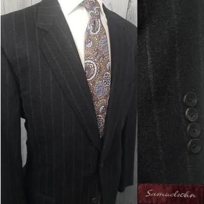 Chaqueta Abrigo Deportivo Samuelsohn Para Hombre 43L 44L Carbón Tiza Rayas 👉¡Suave! Foto 1 de 4