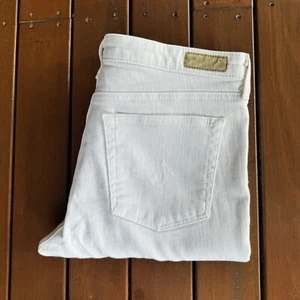 Adriano Goldschmied Size 31 White Jeans The Prince Mid Rise Cigarette - Picture 1 of 8
