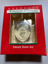 1988 Hallmark Keepsake Miniature Ornament Friends Share Joy acrylic NEW