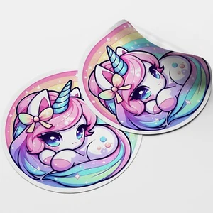 Unicorn 1 Circle Stickers - 25mm - 35mm - 50mm - 60mm Matte or Gloss - Picture 1 of 8