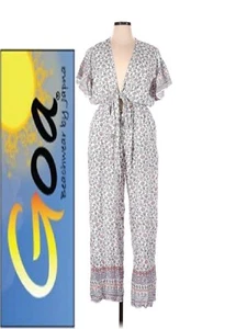 NEU MIT ETIKETT GOA BEACHWEAR BY JAPNA FLIRTY SEXY GEBLÜMTER JUMPSUIT SCHWIMMEN ÜBERZIEHEN VORNE ZUM BINDEN L - Bild 1 von 5