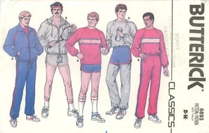 Butterick 6893 Track Suit Jacket, Pants, Short Shorts Men Sz S-M UNCUT Pattern - Picture 1 of 4