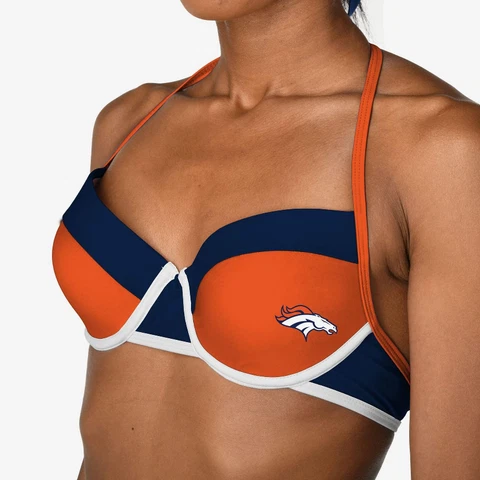 Forever Collectibles NFL Women's Denver Broncos Team Logo Swim Suit Bikini Top Cover
