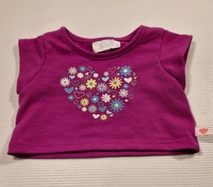 Build-A-Bear Clothes – Pink T-Shirt with Floral Heart – Plush Toy Doll Outfit Gi - Imagen 1 de 4
