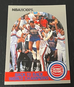 DETROIT PISTONS 1990-91 NBA HOOPS CHAMPIONSHIP CARD Back to Back foto ordinata - Foto 1 di 1