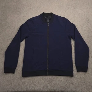 Chaqueta de punto Brice cremallera completa para hombre L azul marino mezcla de algodón informal ligera - Imagen 1 de 11