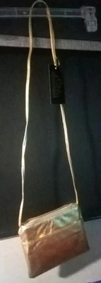 Cartera de Colección Paul Joseph Cuero Dorado Bandolera Correa Larga Nueva con Etiquetas Hecha en EE. UU. Foto 1 de 4