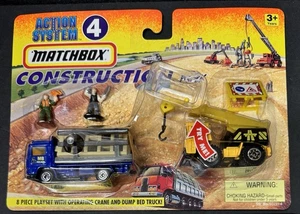 Matchbox Construction Pack 4 Volvo Action System Crane Dump Bed Truck - Picture 1 of 5
