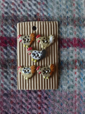 Hand made in the Aran Islands - ceramic chicken buttons - Image 1 of 2