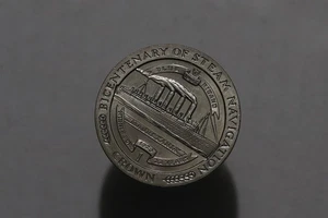 🧭 🇮🇲 ISLE OF MAN 1 CROWN 1988 STEAM NAVIGATION MAURETANIA B88 #7317 - Picture 1 of 2