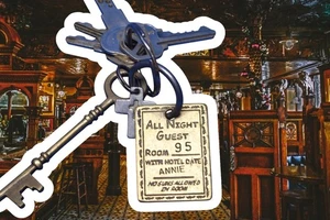 Gem's Saloon 1886 Tombstone Brothel Brass vintage Key and ANNIE - Picture 1 of 5