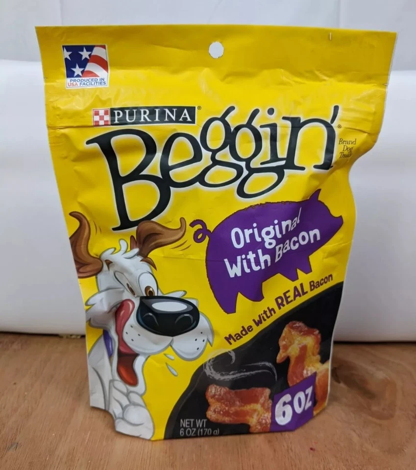 4 Pack PURINA BEGGIN STRIPS DOG PET SNACKS TREATS BACON FLAVOR 6 OZ Free Ship  - Image 1 of 4